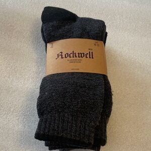 ROCKWELL MENS SOCKS NIP 3prs 1 BLACK AND 2 GRAY SZ 10-13